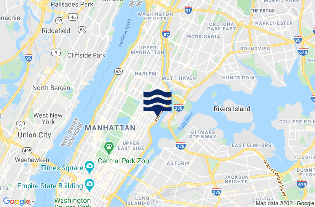 Mapa de mareas 130th Street, United States