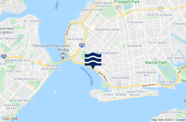Mapa de mareas 17th Ave, United States