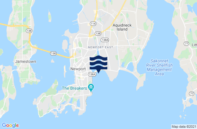 Mapa de mareas 1st Beach (Eastons Beach), United States