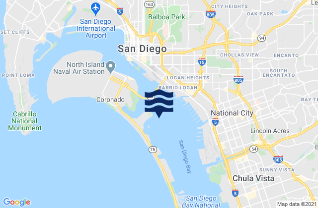 Mapa de mareas 28th St. Pier (San Diego) 0.92 nmi. SW, United States