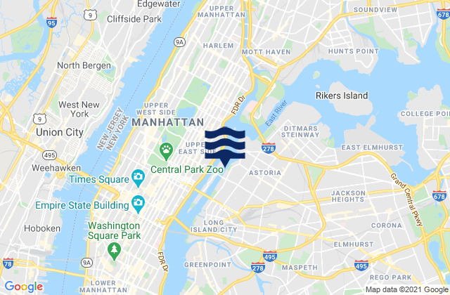 Mapa de mareas 37th Avenue, Long Island City, East River, United States