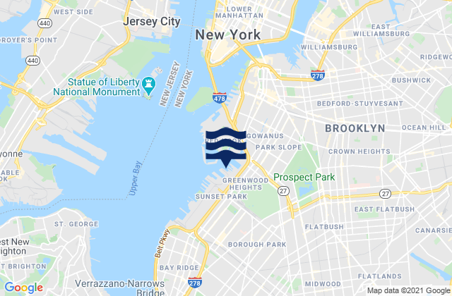 Mapa de mareas 40th Street, United States