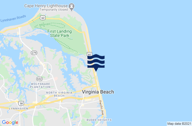 Mapa de mareas 42nd St VA Beach, United States