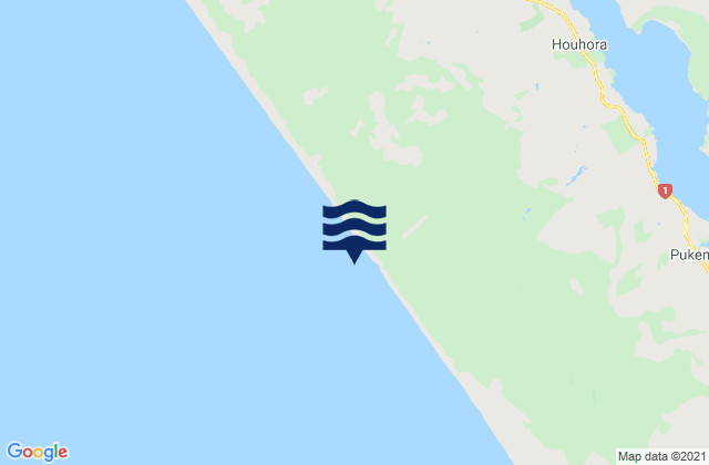 Mapa de mareas 90 Mile Beach, New Zealand