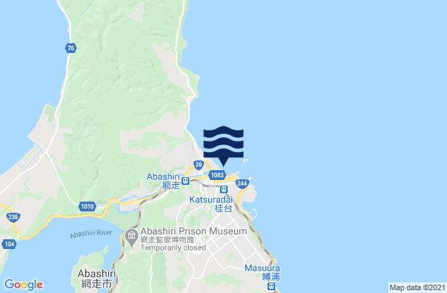 Mapa de mareas Abashiri, Japan