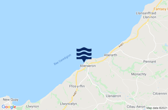 Mapa de mareas Aberaeron Harbour Beach, United Kingdom