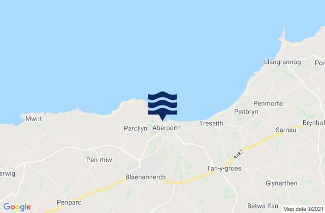 Mapa de mareas Aberporth Beach, United Kingdom