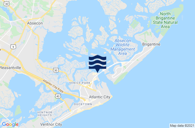 Mapa de mareas Absecon Channel, United States