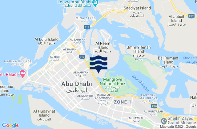 Mapa de mareas Abu Dhabi, United Arab Emirates
