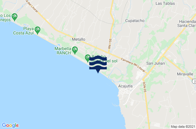 Mapa de mareas Acajutla, El Salvador