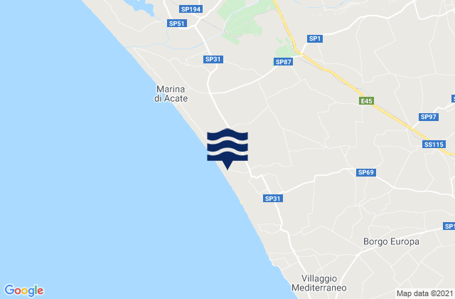 Mapa de mareas Acate, Italy