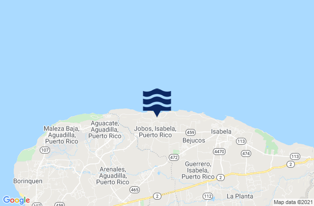 Mapa de mareas Aceitunas, Puerto Rico