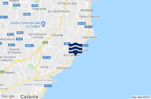 Mapa de mareas Aci Castello, Italy
