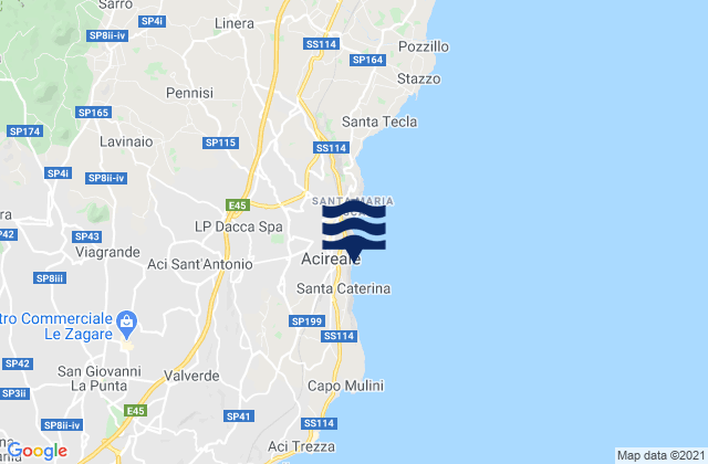 Mapa de mareas Aci Catena, Italy