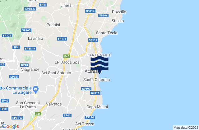 Mapa de mareas Aci Sant'Antonio, Italy