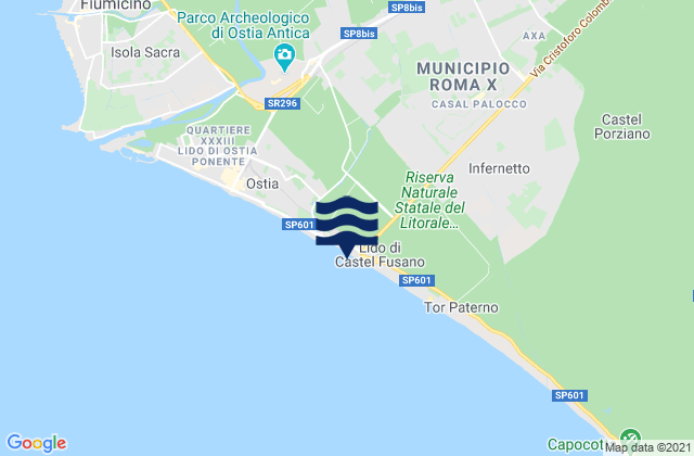 Mapa de mareas Acilia-Castel Fusano-Ostia Antica, Italy