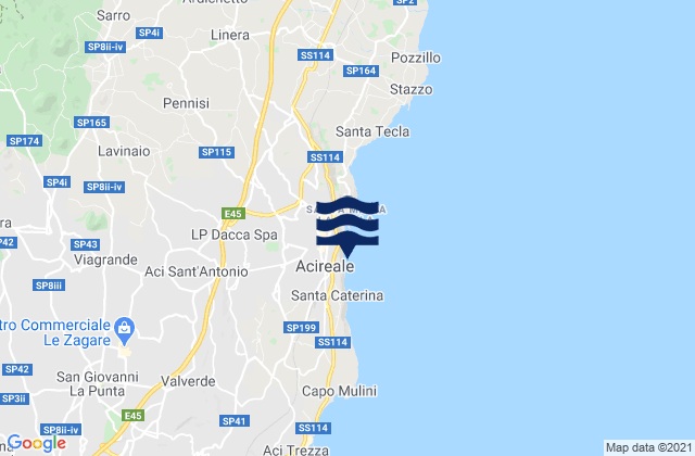 Mapa de mareas Acireale, Italy