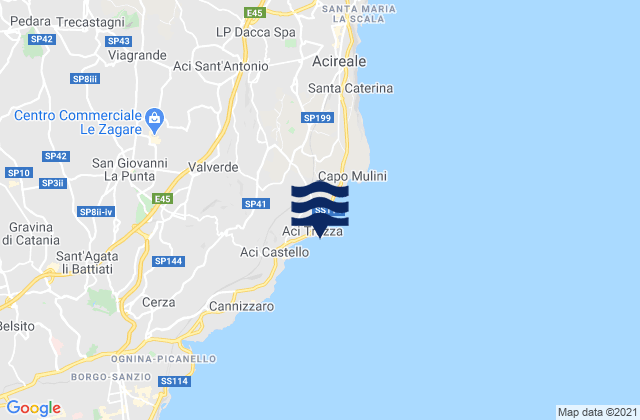 Mapa de mareas Acitrezza, Italy