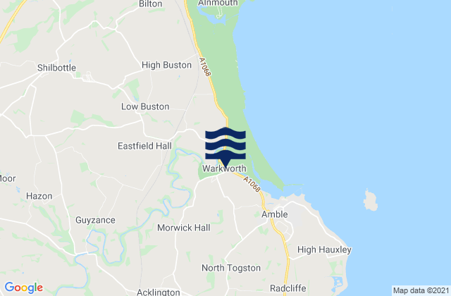 Mapa de mareas Acklington, United Kingdom