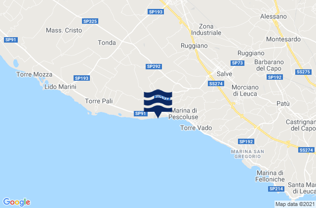 Mapa de mareas Acquarica del Capo, Italy