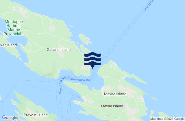 Mapa de mareas Active Pass Galiano Island, United States