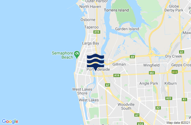 Mapa de mareas Adelaide Inner Harbour, Australia