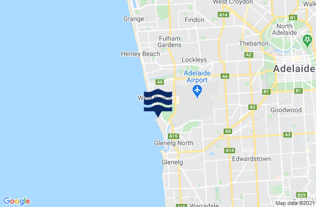Mapa de mareas Adelaide, Australia