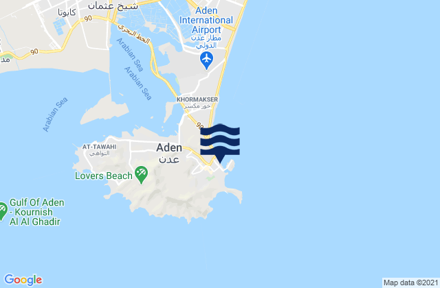 Mapa de mareas Aden, Yemen