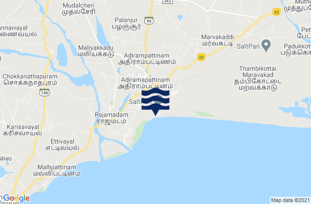 Mapa de mareas Adirampattinam, India