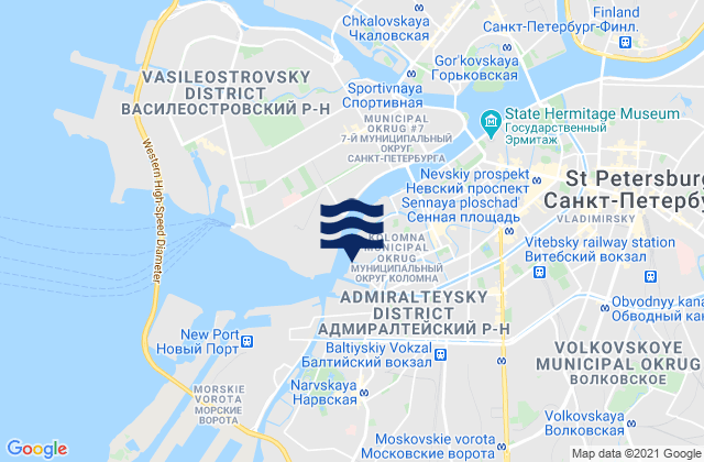 Mapa de mareas Admiralteisky, Russia