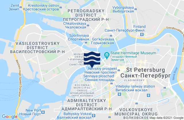 Mapa de mareas Admiralteysky Rayon, Russia