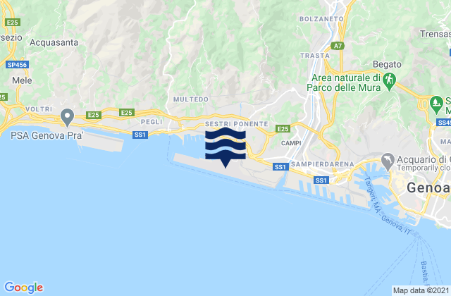 Mapa de mareas Aeroporto Cristoforo Colombo, Italy