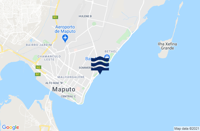 Mapa de mareas Aeroporto, Mozambique