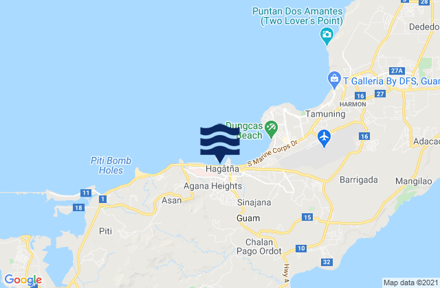 Mapa de mareas Agana Heights Municipality, Guam