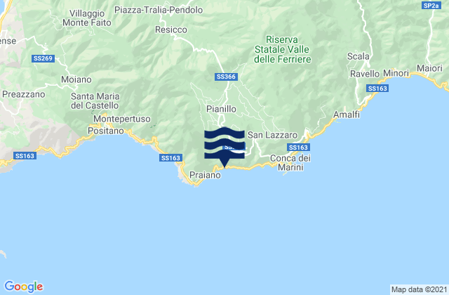 Mapa de mareas Agerola, Italy