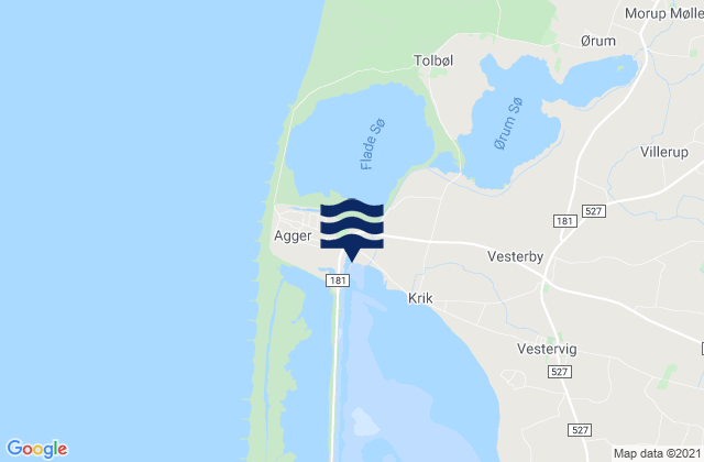 Mapa de mareas Agger, Denmark