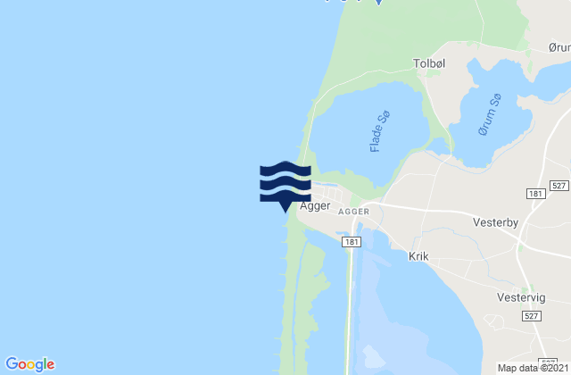Mapa de mareas Agger Strand, Denmark