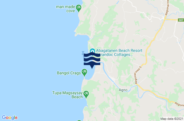 Mapa de mareas Agno, Philippines