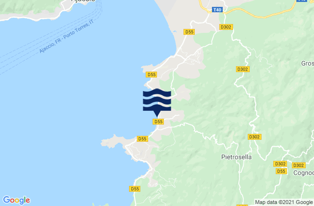 Mapa de mareas Agosta, France