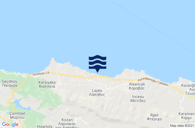 Mapa de mareas Agridáki, Cyprus