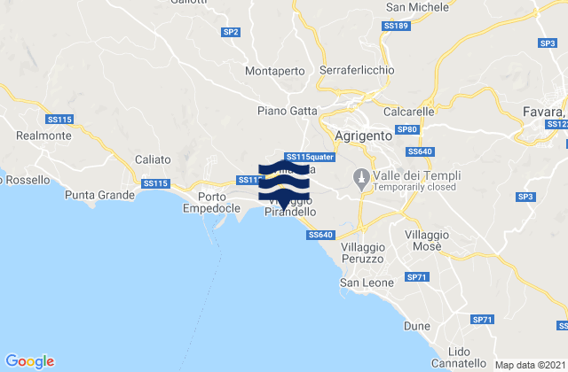 Mapa de mareas Agrigento, Italy