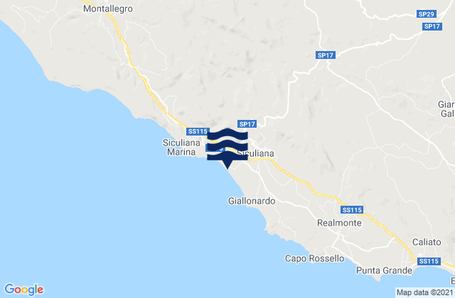 Mapa de mareas Agrigento, Italy