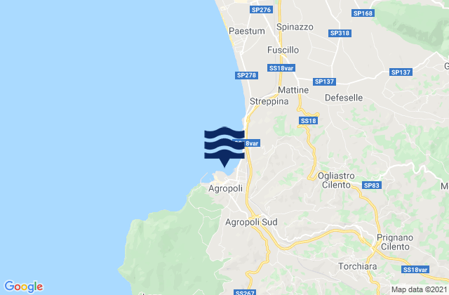 Mapa de mareas Agropoli, Italy