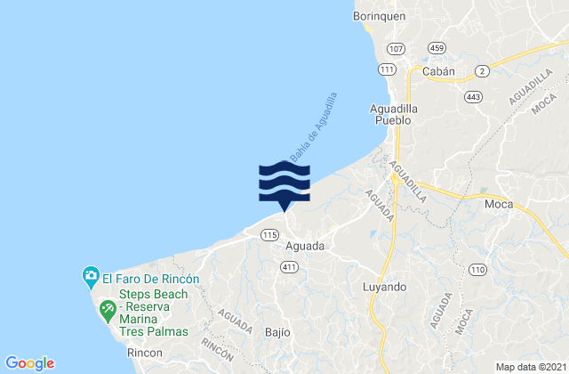 Mapa de mareas Aguada Barrio-Pueblo, Puerto Rico