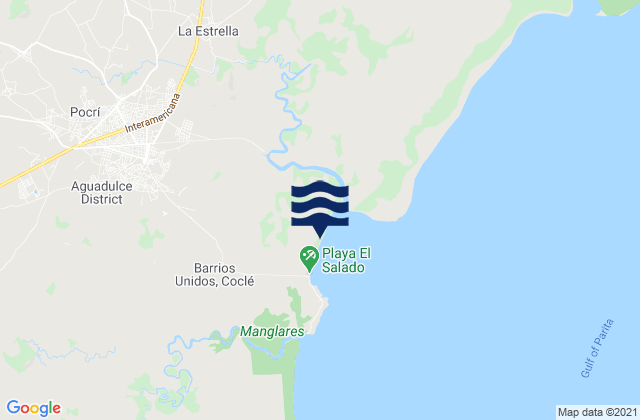 Mapa de mareas Aguadulce, Panama