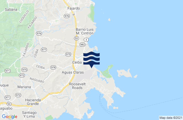 Mapa de mareas Aguas Claras, Puerto Rico