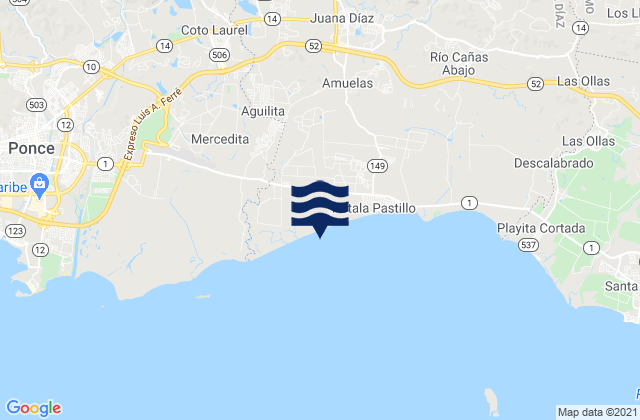 Mapa de mareas Aguilita, Puerto Rico