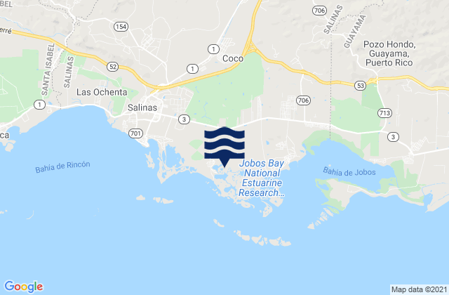 Mapa de mareas Aguirre Barrio, Puerto Rico