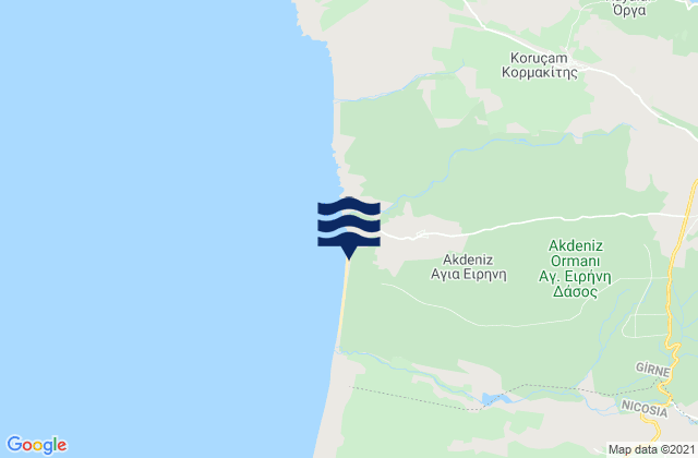 Mapa de mareas Agía Eiríni, Cyprus