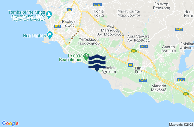 Mapa de mareas Agía Marinoúda, Cyprus